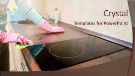  Presentation with surgical hand washing - Colorful slide deck enhanced with housekeeping safety - photo of female hands washing backdrop and a lemonade colored foreground