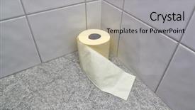  Presentation with housekeeping - Colorful slide set enhanced with housekeeping safety - toilet paper roll backdrop and a light gray colored foreground