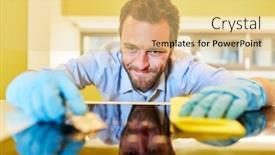  Presentation with cleanliness - Beautiful presentation design featuring ceramic hob for cleanliness backdrop and a yellow colored foreground