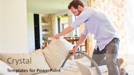  Presentation with living room - Beautiful theme featuring houseman-in-the-living-room backdrop and a lemonade colored foreground