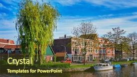  Presentation with harlem - Beautiful PPT layouts featuring houses and canal harlem backdrop and a tawny brown colored foreground