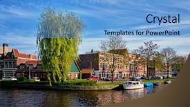 Presentation with harlem - PPT layouts enhanced with houses and canal harlem background and a light blue colored foreground