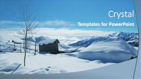  Presentation with snow - Slides enhanced with houses-and-mountains-under-snow background and a teal colored foreground