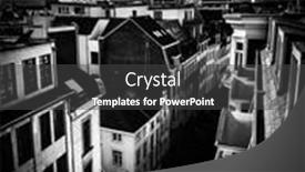  Presentation with brussels - PPT theme enhanced with houses-and-street-of-brussels background and a dark gray colored foreground