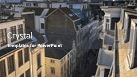  Presentation with brussels - PPT theme featuring houses-and-street-of-brussels background and a dark gray colored foreground