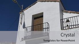  Presentation with spanish style - Presentation theme enhanced with houses and typical spanish architecture background and a light gray colored foreground