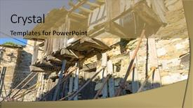  Presentation with old stone age - Amazing theme having houses for repopulation of ancient backdrop and a coral colored foreground