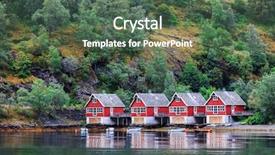  Presentation with fiord - PPT layouts consisting of houses in a norwegian fiord background and a ocean colored foreground