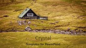  Presentation with treasure islands pirates map - Colorful theme enhanced with houses-in-saksun-faroe-islands backdrop and a gold colored foreground