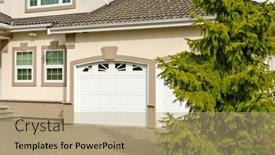  Presentation with north america - Slide deck featuring houses-in-suburb-at-spring background and a coral colored foreground