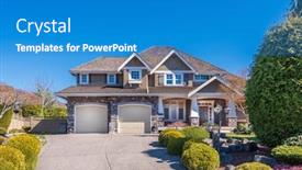  Presentation with north america - PPT theme having houses-in-suburb-at-summer background and a teal colored foreground