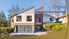  Presentation with north america - Audience pleasing PPT theme consisting of houses-in-suburb-at-summer backdrop and a light blue colored foreground