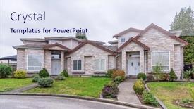  Presentation with north america - PPT theme consisting of houses-in-suburb-at-summer background and a sky blue colored foreground