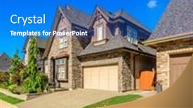  Presentation with north america - Beautiful PPT layouts featuring houses-in-suburb-at-summer backdrop and a cobalt blue colored foreground