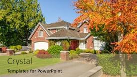  Presentation with north america - Audience pleasing PPT layouts consisting of houses-in-suburb-at-summer backdrop and a coral colored foreground