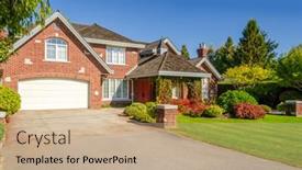 Presentation with north america - Cool new presentation with houses-in-suburb-at-summer backdrop and a coral colored foreground