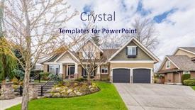  Presentation with coloured - Audience pleasing PPT theme consisting of country - houses in suburb with spring backdrop and a sky blue colored foreground