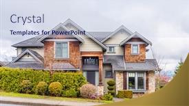  Presentation with north america - Presentation having houses-in-suburb-with-spring background and a sky blue colored foreground