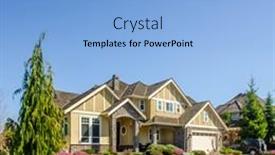  Presentation with north america - PPT layouts having houses-in-suburb-with-spring background and a light blue colored foreground