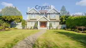  Presentation with north america - Beautiful theme featuring houses-in-suburb-with-spring backdrop and a light blue colored foreground