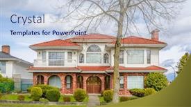  Presentation with coloured - Presentation theme with houses-in-suburb-with-spring background and a lemonade colored foreground