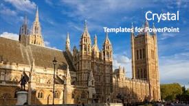  Presentation with parliament - Presentation theme enhanced with houses of parliament london uk background and a teal colored foreground