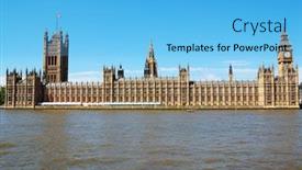  Presentation with parliament - Beautiful PPT theme featuring houses of parliament and the big ben in a clear day backdrop and a light blue colored foreground