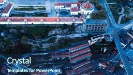  Presentation with aerial - Colorful slide deck enhanced with houses old city porto center backdrop and a ocean colored foreground