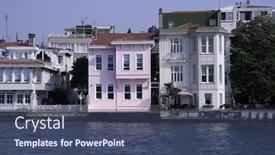  Presentation with istanbul - Presentation theme with houses-on-the-bosphorus-istanbul background and a ocean colored foreground