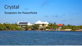  Presentation with luxury vintage house - Audience pleasing PPT theme consisting of houses on the grand cayman backdrop and a  colored foreground