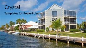  Presentation with luxury vintage house - PPT theme enhanced with houses on the grand cayman background and a  colored foreground