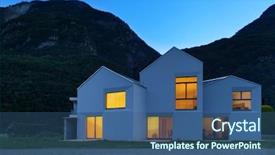  Presentation with ceiling designs abstract architecture white - PPT layouts consisting of houses outdoor view by night background and a ocean colored foreground