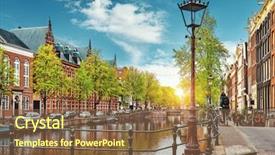  Presentation with amsterdam - Colorful slide deck enhanced with houses river amstel landmark old backdrop and a tawny brown colored foreground