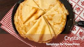  Presentation with differents between crepe and pancake - PPT theme having houseware - crepe closeup thin pancake background and a  colored foreground