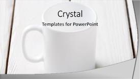 Presentation with empty - PPT theme consisting of houseware - white empty cup mock-up background and a white colored foreground
