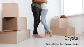  Presentation with buddhas picture - Slides enhanced with housewarming - cropped picture of happy couple background and a mint green colored foreground