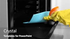  Presentation with baking - Presentation theme featuring housewife-cleaning-baking-pan background and a dark gray colored foreground