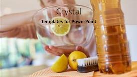  Presentation with bowl - Beautiful slide deck featuring housewife-cleans-a-glass backdrop and a coral colored foreground