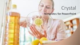  Presentation with citric acid - Colorful slide deck enhanced with housewife-cleans-glass-bowl backdrop and a sky blue colored foreground