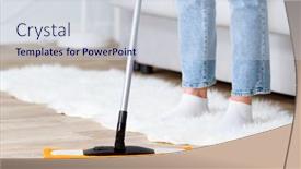  Presentation with floor - Cool new presentation theme with housewife-cleans-the-floor backdrop and a lemonade colored foreground