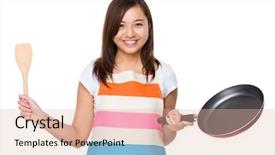  Presentation with vitamins on wooden herbal - Colorful PPT theme enhanced with housewife holding with wooden ladle backdrop and a lemonade colored foreground