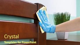  Presentation with cleaning - Theme enhanced with housewife-in-a-shirt background and a tawny brown colored foreground