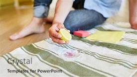  Presentation with lemon wine - Theme having housewife-uses-lemon-and-salt background and a light gray colored foreground