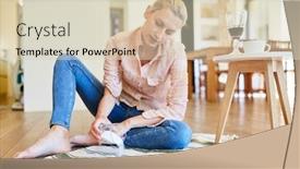  Presentation with red carpet - PPT layouts with housewife-uses-salt-to-remove background and a soft green colored foreground