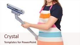  Presentation with electricity - PPT theme enhanced with vaccum - housewife using of electricity vacuum background and a lemonade colored foreground