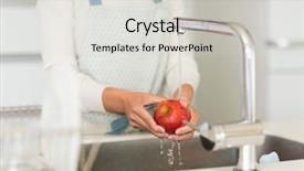  Presentation with kitchen sink splash - Cool new theme with housewife washing an apple backdrop and a light gray colored foreground