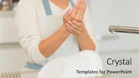  Presentation with rough - Slide set enhanced with housewife who cares about rough background and a light gray colored foreground