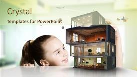  Presentation with dream - Slides featuring housie game - design of your dream house background and a soft green colored foreground