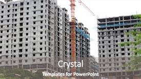  Presentation with building construction - Presentation theme featuring housing development planning - building construction background and a gray colored foreground