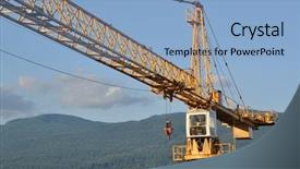  Presentation with housing - PPT theme featuring housing development planning - construction crane background and a  colored foreground